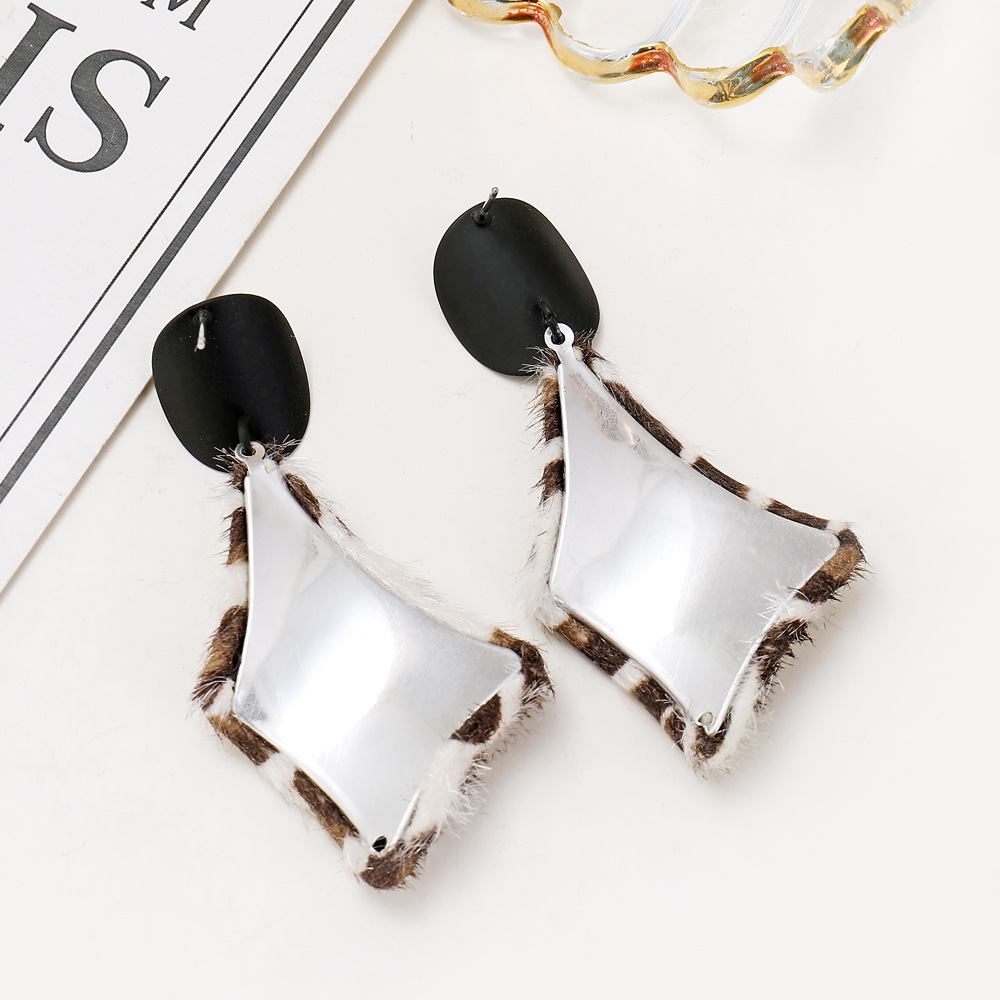 trend fashion  leopard print plush Korean  long earrings for womenpicture6