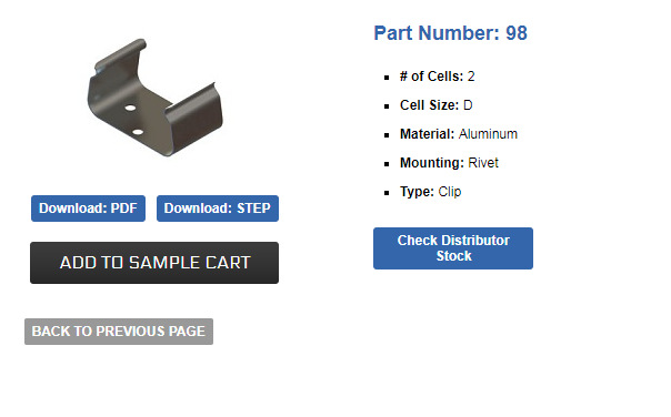 KEYSTONE ELECTRONICS  98 D号 1号电池弹片电池接触片电池扣