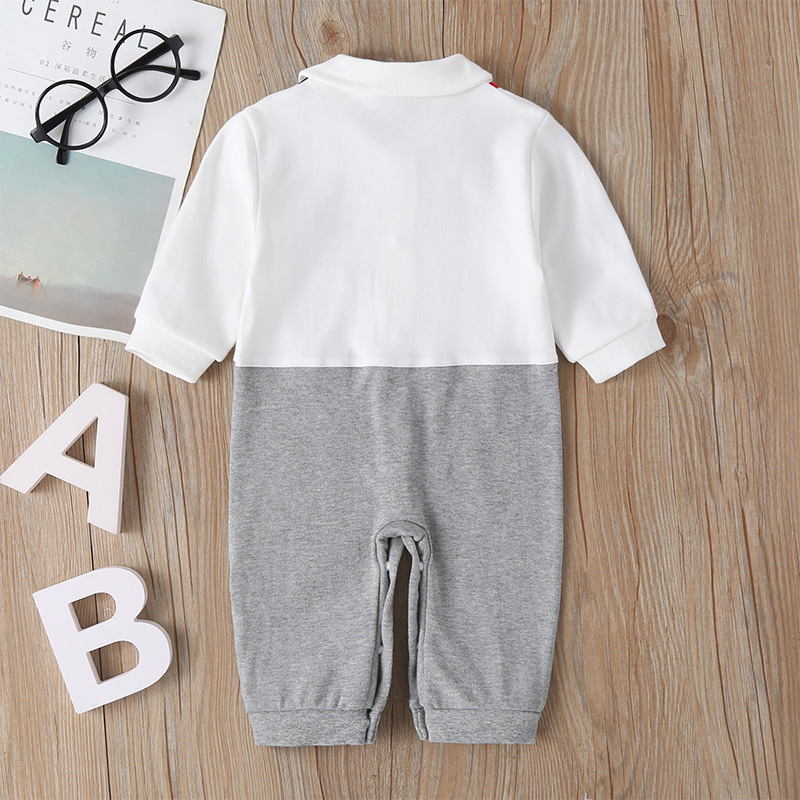 New Baby Long-sleeved One-piece Spring And Autumn Bow Tie Gentleman Male Baby Romper display picture 8