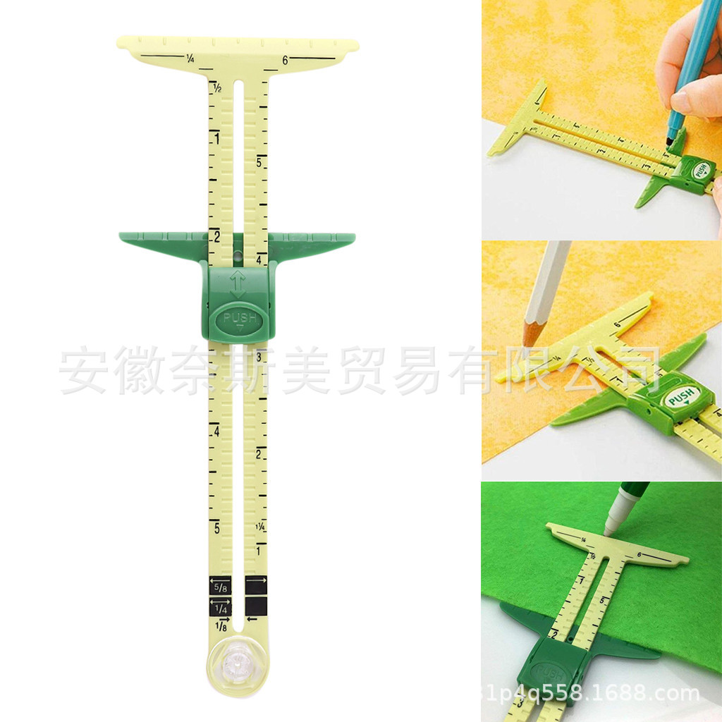 Regla de patchwork de plástico multifuncional cinco en uno herramienta de regla de triángulo deslizante regla Regla de sastre costura regla de borde fijo