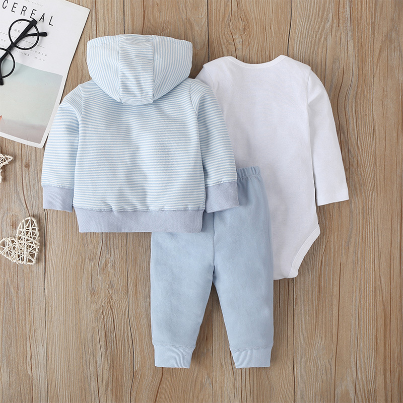 Baby Long-sleeved Hooded Sweater Three-piece Suits display picture 51