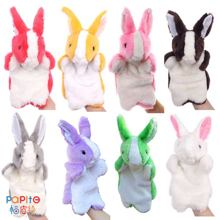 children Puppet lovely Bunny Plush Toys Early education doll Parenting interaction goods in stock Mixed batch Cross border Distribution