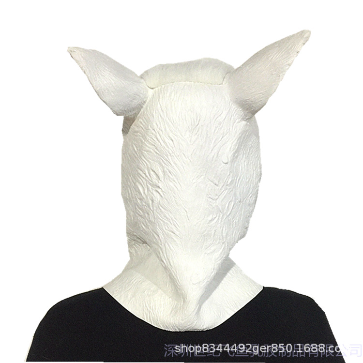 Alpaca máscara Halloween látex animal cabeza cubierta cabeza de caballo cabra hierba barro caballo Dios bestia Cosplay props
