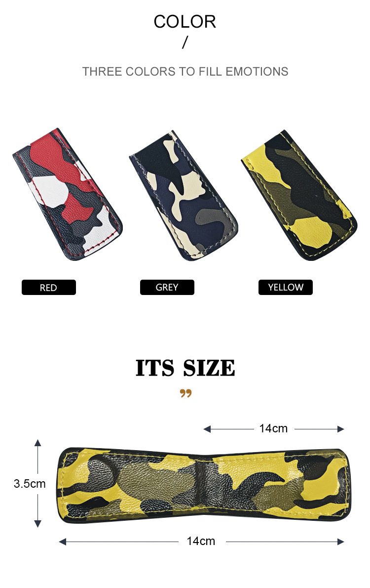 30g Weight Synthetic Leather Lining Material Business, Travel Occasion Pu Leather Material Unisex Gender Square Shape Light Grey, Red, Yellow Color Fashion Korean New Camouflage Wallet Mini Magnet Clip Simple Ultra-thin Wallet Coin Wallet Wholesale Nihaojewelry 1