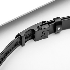 Automatic buckle belt men's black business first-layer cowhide genuine leather brand logo belt origin source