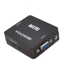 MINIHDMI转VGA转换器 HDMI转VGAI高清音视频转换器 1080P转换器