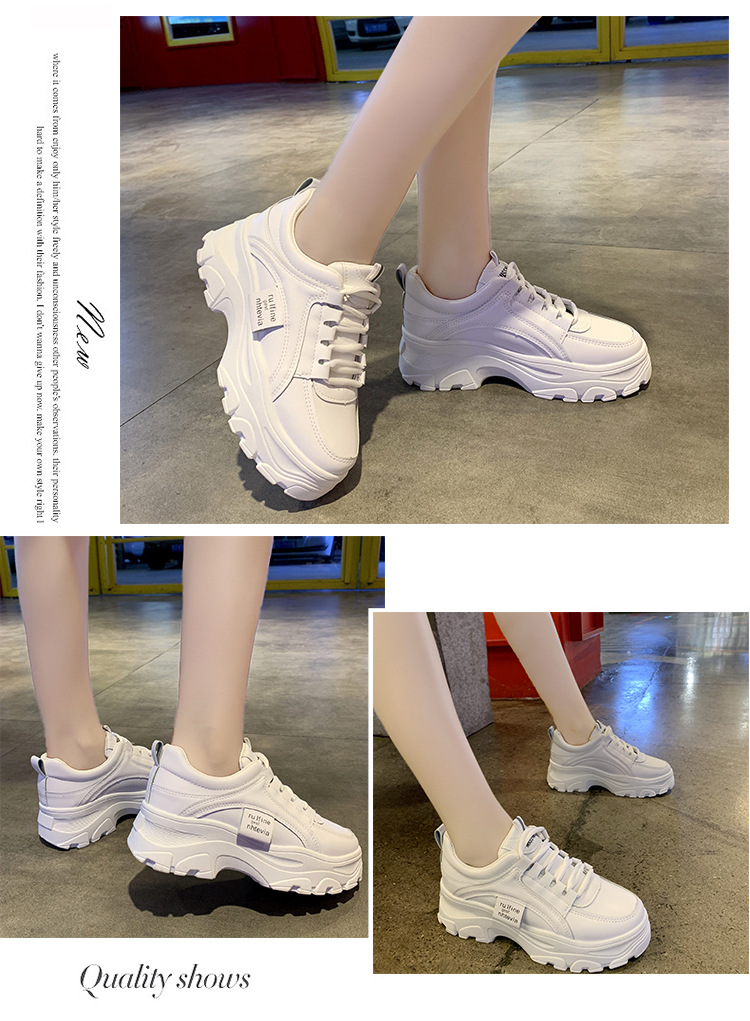 Women's Sports Solid Color Round Toe Chunky Sneakers display picture 17