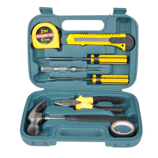 Hardware toolbox 9-piece household manual tool combination suit electric woodworking repair