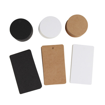 goods in stock blank clothing Tag Black card Kraft paper Tag Men and women Children's clothing currency rectangle circular Elevator