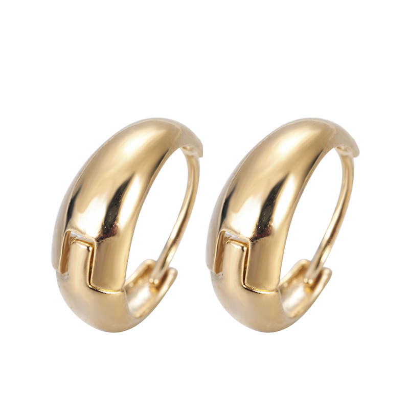 欧美时尚仿越南沙金镀24K金色光面耳环女 简约气质耳扣耳环耳饰品|ms
