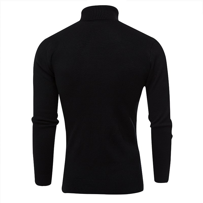 Autumn and Winter new men's turtleneck solid color pullover Korean slim thin sweater young student Men's sweater