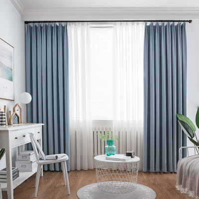 现货绸缎尼遮光窗帘布 可定制卧客厅室窗帘  酒店工程成品窗帘|ms