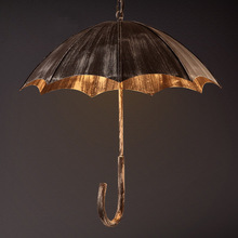 創意復古雨傘吊燈loft工業風做舊鐵藝咖啡館餐廳吧台個性藝術