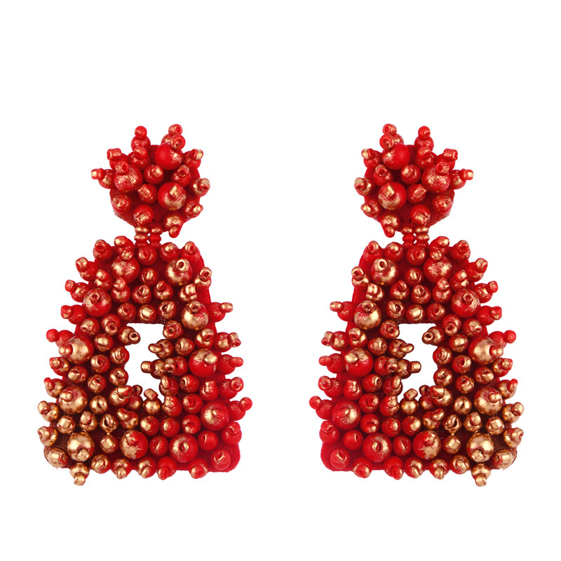 New Metallic Beige Beads Earrings Earrings Female display picture 17