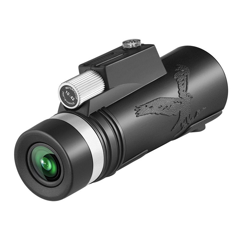 跨境新品10*42 高倍微光夜视旅行户外手机望远镜便携式单筒望远镜