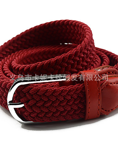 Cinturón de estilo estilo simple con agujero de pin en forma de cuerda de cáñamo