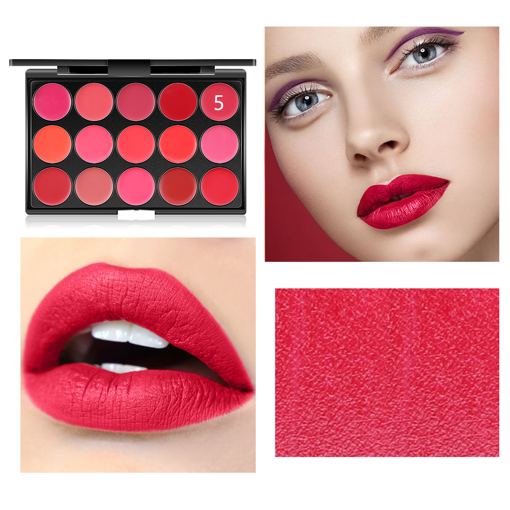 Fashion Matte Velvet Matte 15-color Lip Gloss Tray Waterproof Lipstick Tray display picture 12