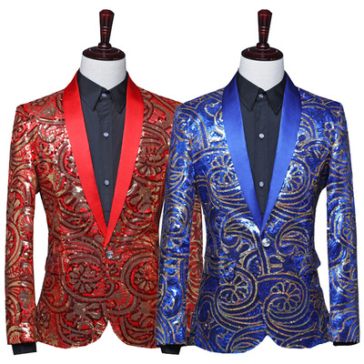 men's jazz dance suit blazers Men green fruit collar stage performance suit coat fancy Sequin singer stage long sleeve show coat