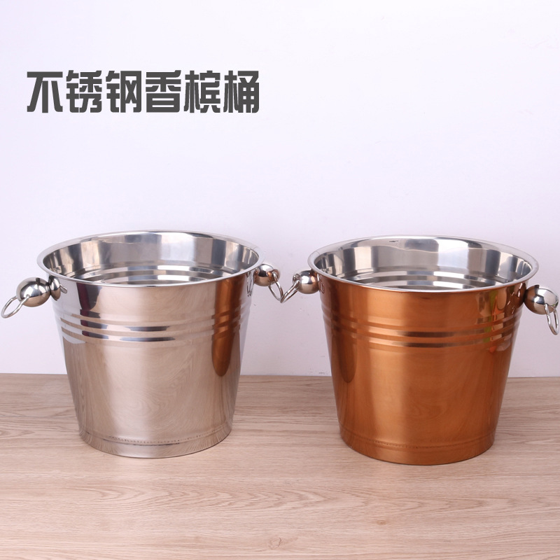 Stainless steel multipurpose barrel Binaural Ice bucket hotel KTV champagne Kegs bar Red wine barrels