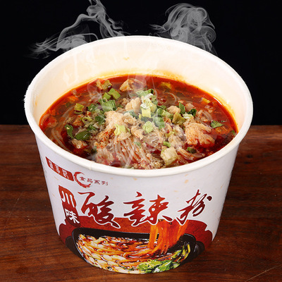 酸辣粉粉丝桶装110g/12桶重庆酸辣粉条方便 速食 酸辣粉 厂家货源|ru