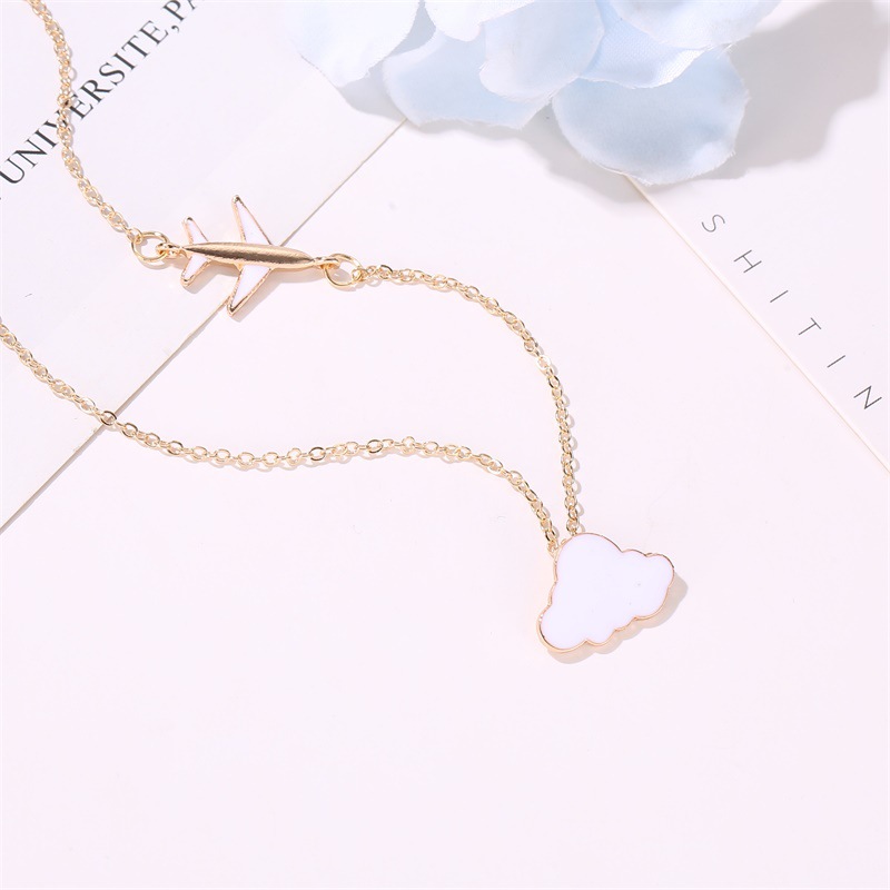 Fashion Airplane Cloud Short Necklace Wholesale display picture 5