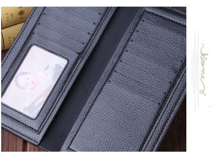 New product mens wallet wallet men multicard position lychee pattern long wallet thin mobile phone bagpicture7