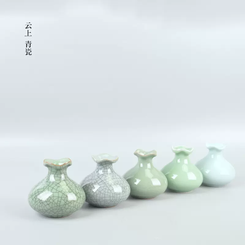 产地货源花插陶瓷花瓶工艺品龙泉青瓷创意现代家居新中式摆件装饰