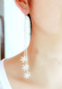 Pendant, long earrings, with snowflakes, wholesale