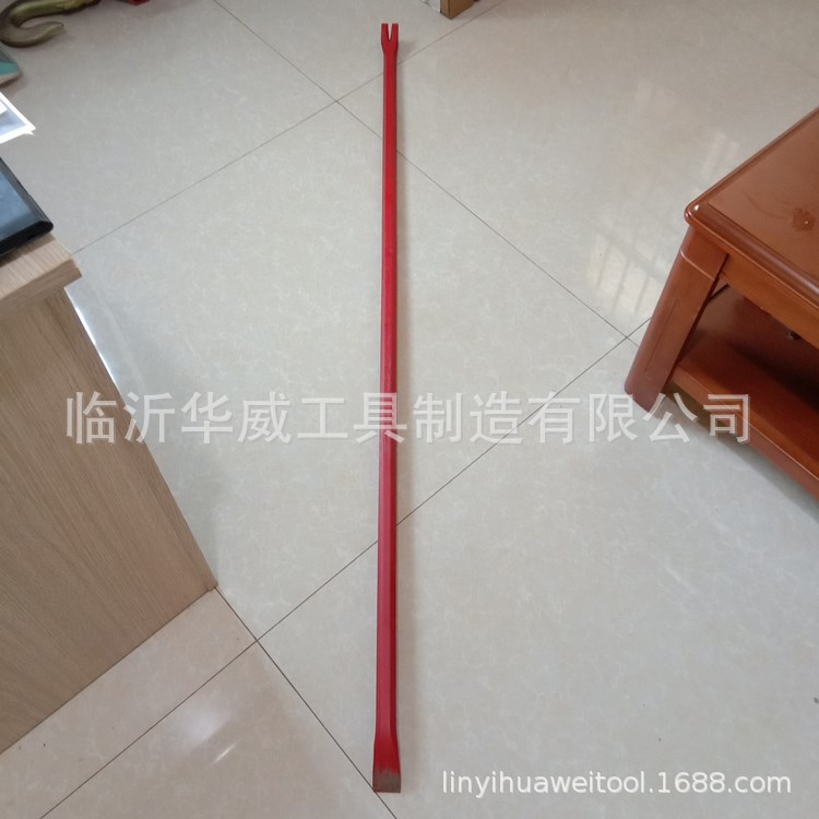 消防撬棍六角钢大撬棍一头开叉一头扁六棱撬棒起钉器消防专业工具