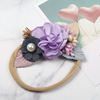 Cute children's soft nylon elastic headband, sunshine, hair accessory, European style, flowered