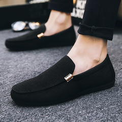 2023 Summer Cloth Shoes Beanie Shoes Men's Casual Shoes Korean Style Trendy Lazy Slip-On Canvas Shoes Size 45 Men's Shoes