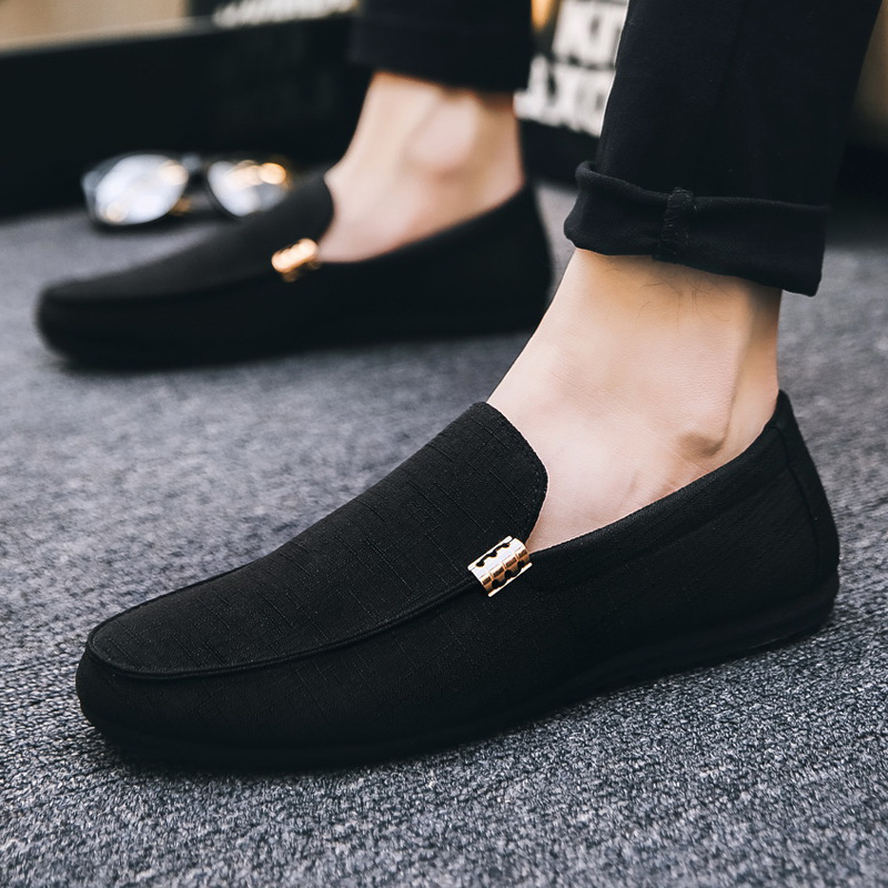 2025 Summer Cloth Shoes, Beanie Shoes, Men's Casual Shoes, Korean Style Trendyy Lazy Slip-On Canvas Shoes, Size 45 Men's Shoes