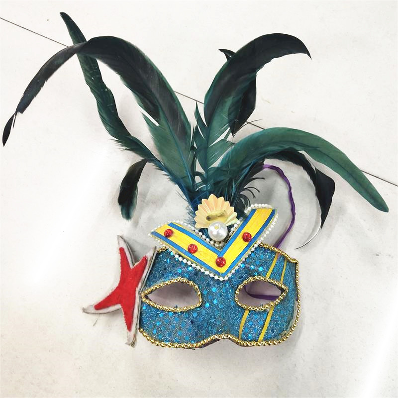 厂家批发 万圣节 羽毛面具 多款任你选 舞台演出配饰详情图4