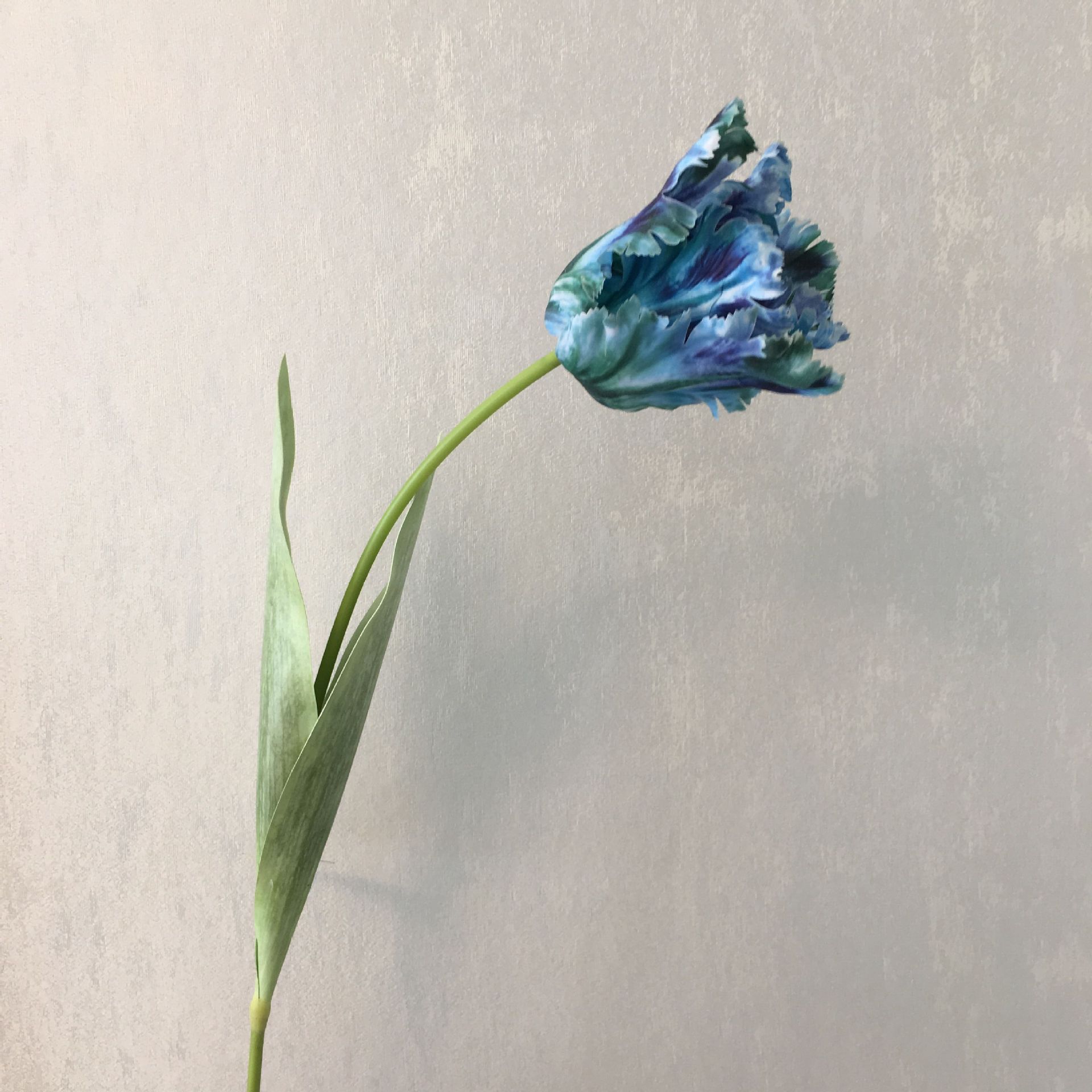 Sentir hidratante flor artificial 3D loro tulipán sola seda flor casa bonsai decoración flor arreglo ramo flor falsa