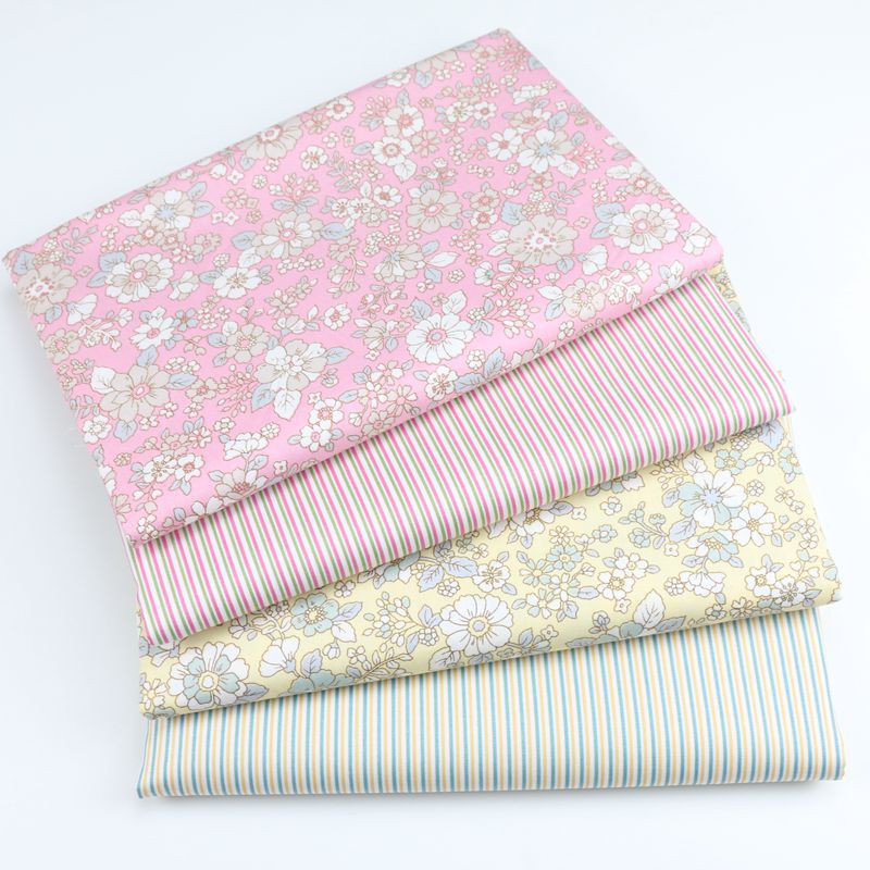 小碎花条纹AB版布料 全棉斜纹印花布料 夏凉被空调被纯棉面料批发