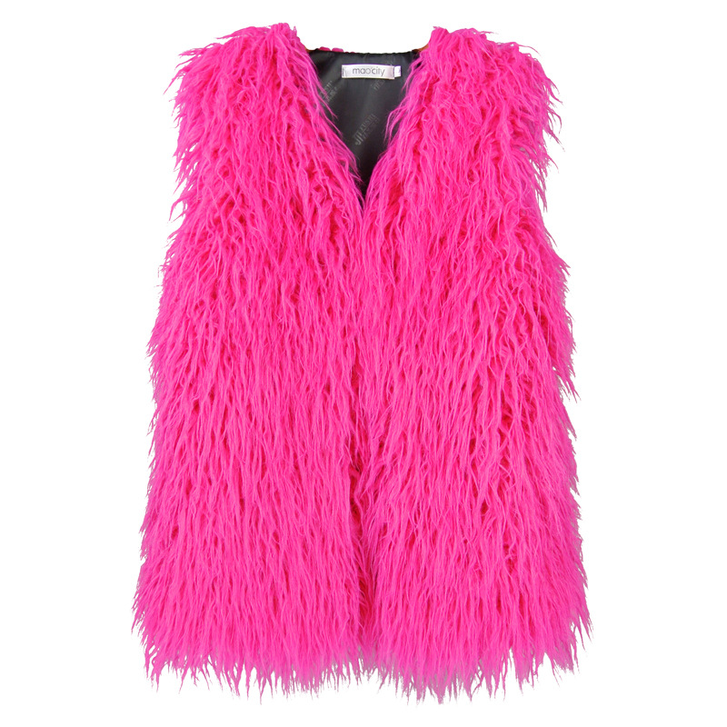 High grade 2021 winter medium and long imitation beach wool fur vest warm vest female Vest Jacket manufacturer direct sales