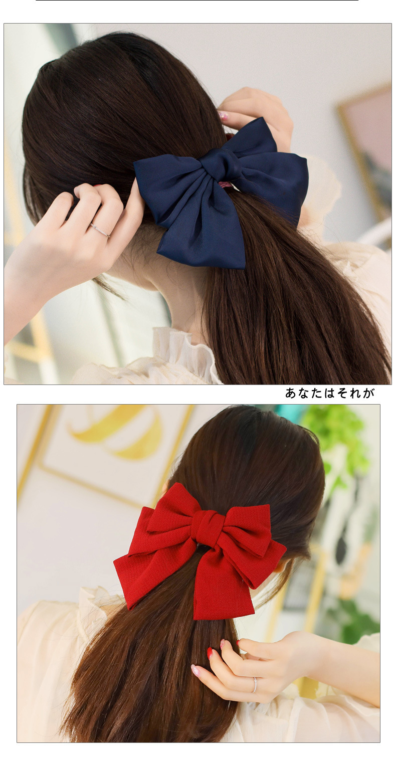 Silk Double Satin Oversized Bow Hair Clip Top Clip Hair Accessories Fabric Cheap Spring Clip display picture 2