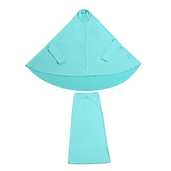 Kids' Clothing Set for Girls: Solid-Color Milk-Silk Hooded Top with Bat Sleeves and A-Line Skirt – TH602