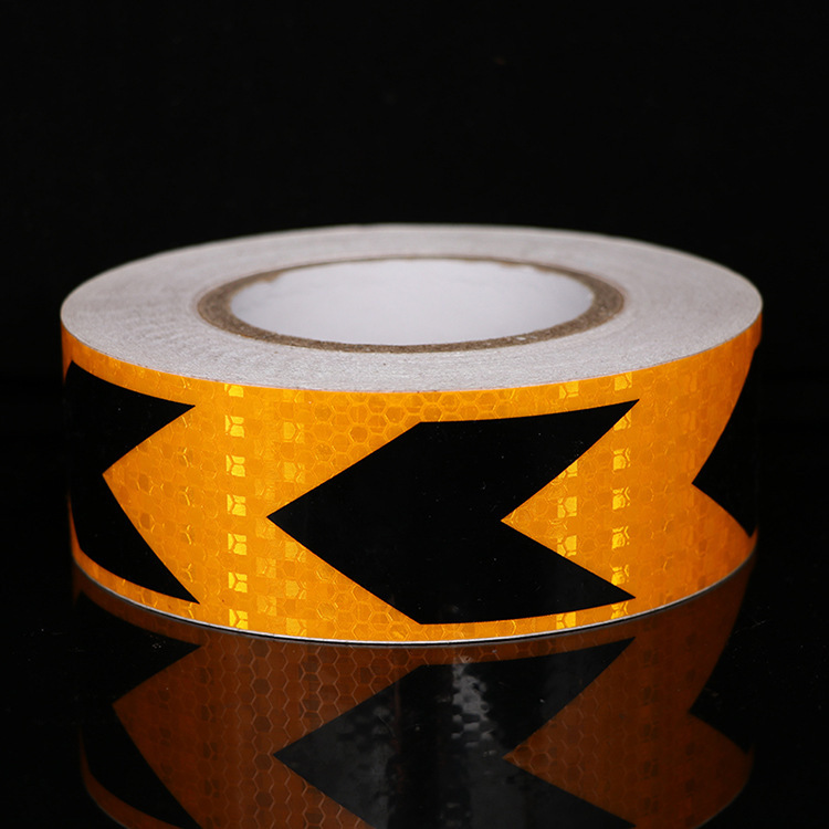 货车车身pvc反光条警示胶带 直销反光材料黑橙箭头夜光反光贴
