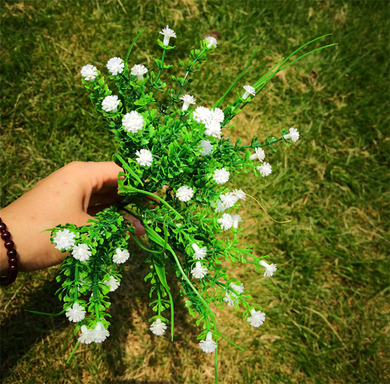 하늘 별 전체에 흰색 5 포크 물 잔디