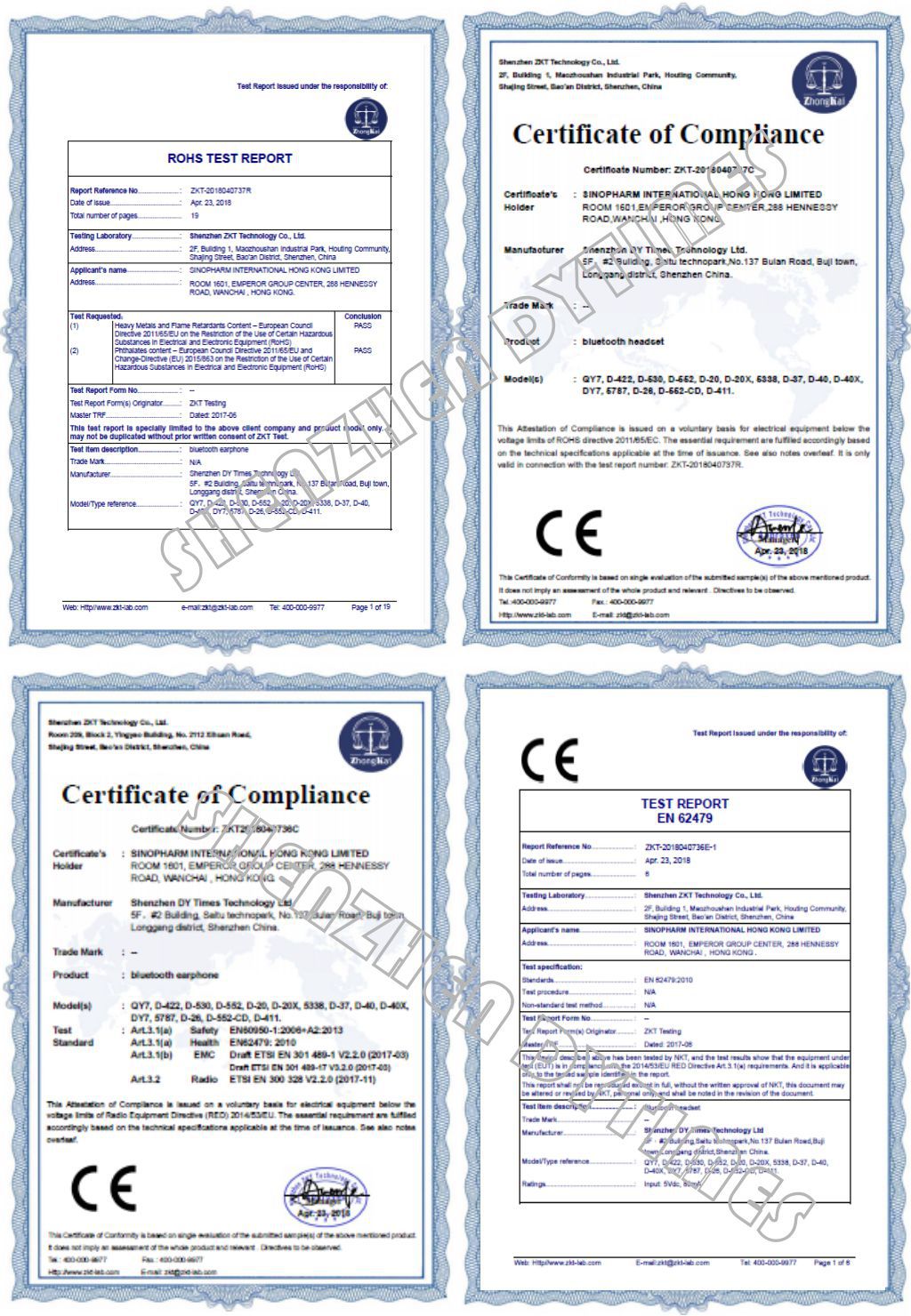 CE RoHS Certificate Photo Information Release for Release