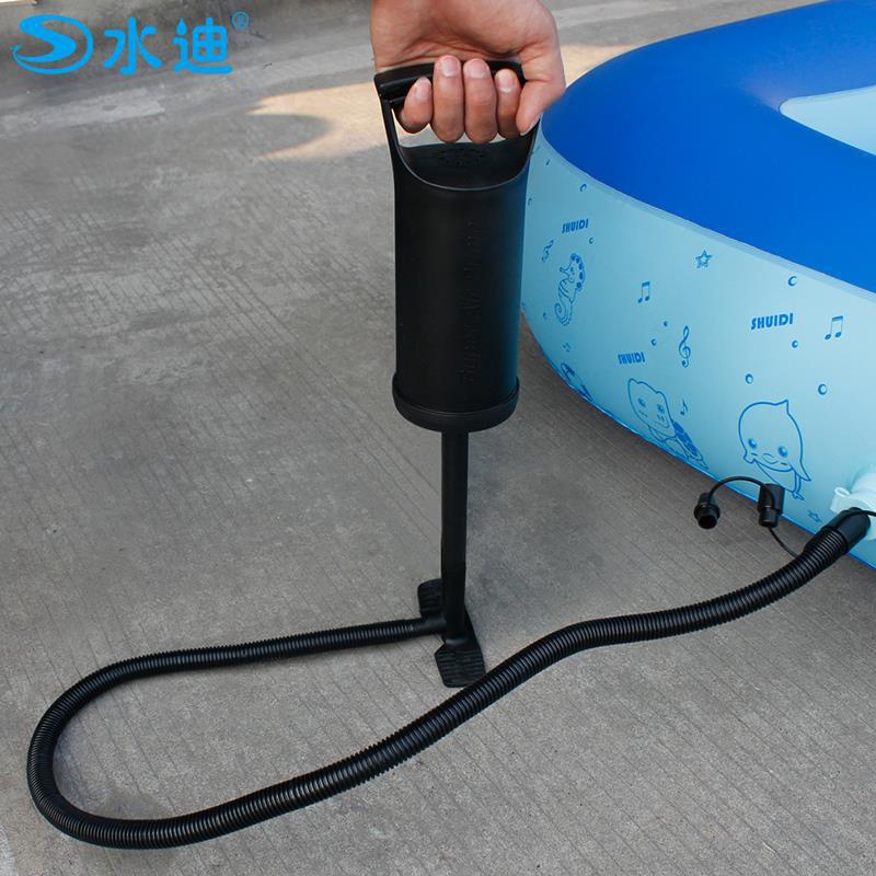 充气游泳池手动打气筒充气床船水池高效双向充气泵 3气嘴加长软管|ms