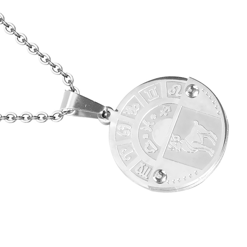 Nihaojewelry Collier Pendentif Zodiaque En Acier Inoxydable Bijoux En Gros display picture 9