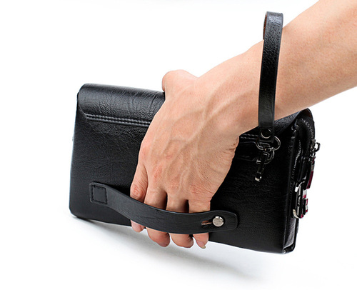 Foreign trade password lock men's clutch bag large capacity retro business casual clutch bag trendy men's bag long money