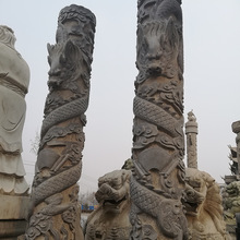 崢瑞石雕廣場文化柱 系列石雕盤龍柱 各種石材雕刻仿古石龍柱
