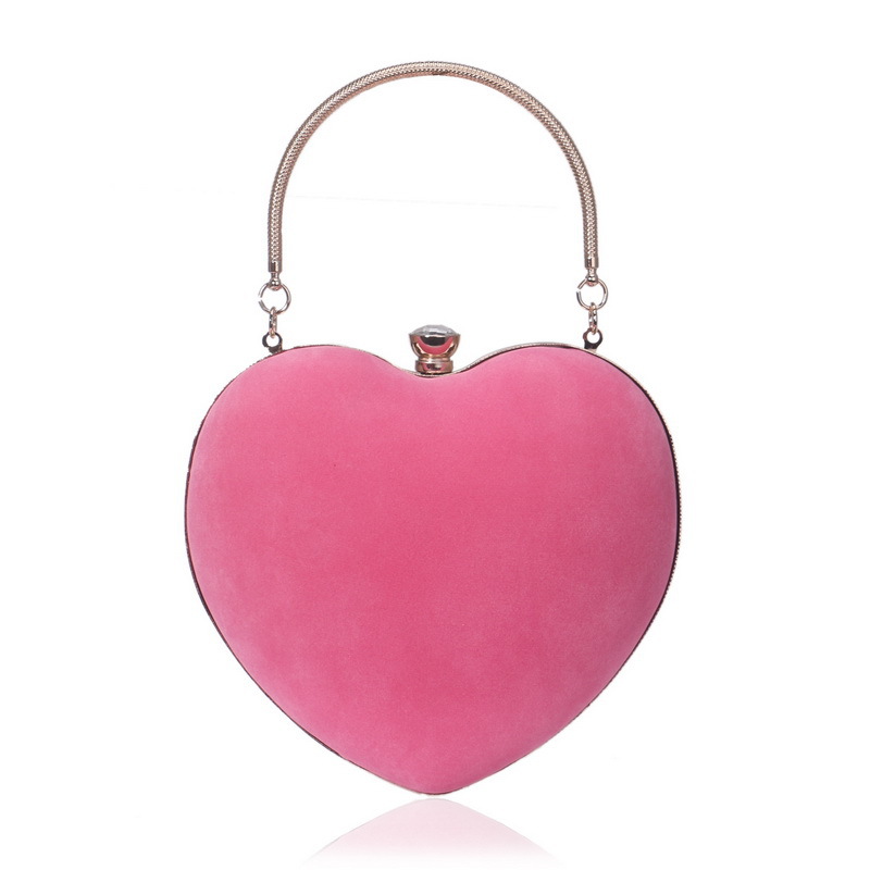 Hot Heart-shaped Handbag Lady Fashion Makeup Bag Evening  Bag Clutch Bag display picture 21