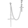 BTS Bulletproof Youth Group Zheng Hao Xixi Cross -Leaf Earrings Double Ear Pagal Chain Earrings