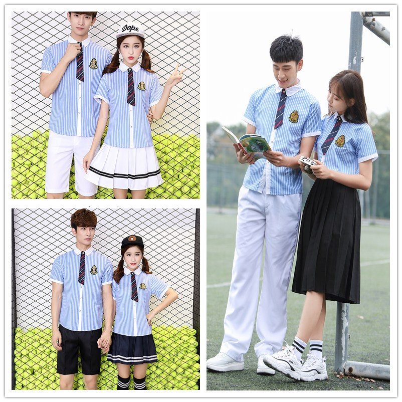 School uniform suit college style South Korea summer primary school Senior high school students graduation photo British class uniform jk uniform for men and women