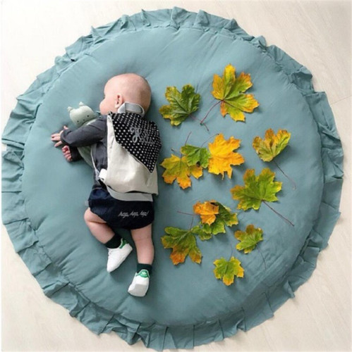 INS round solid color lace play mat climbing mat baby room carpet crawling mat children's room decorative blanket
