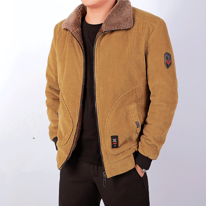 Otoño e invierno transfronterizo nuevos hombres de moda casual más tamaño solapa engrosada PANA chaqueta acolchada de algodón chaqueta juvenil hombres